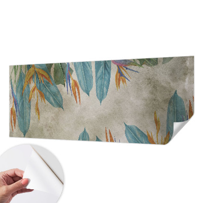 Self-adhesive photo wallpaper with a tropical flowers motif