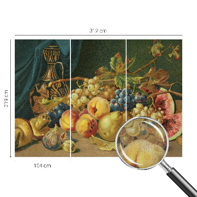 Removable wall mural with a fruity charm design