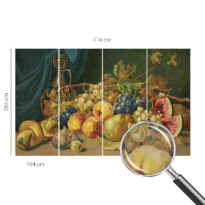 Removable wall mural with a fruity charm design