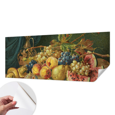 Removable wall mural with a fruity charm design