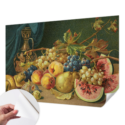 Removable wall mural with a fruity charm design
