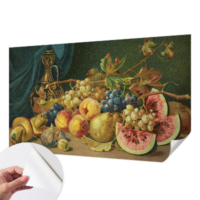 Removable wall mural with a fruity charm design
