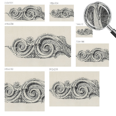 Stick-on wall mural with a plant ornament design