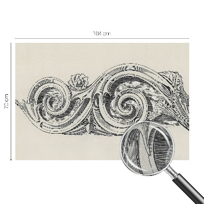 Stick-on wall mural with a plant ornament design