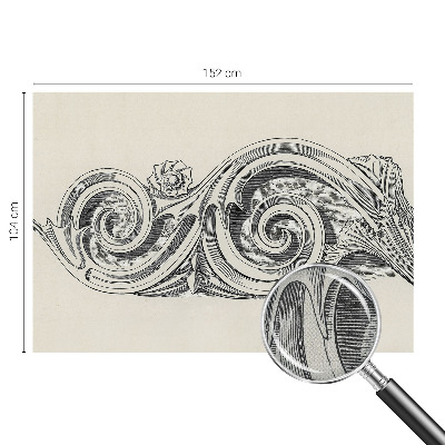Stick-on wall mural with a plant ornament design