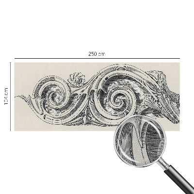 Stick-on wall mural with a plant ornament design