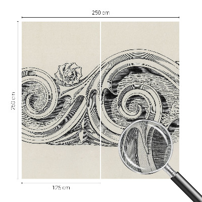 Stick-on wall mural with a plant ornament design