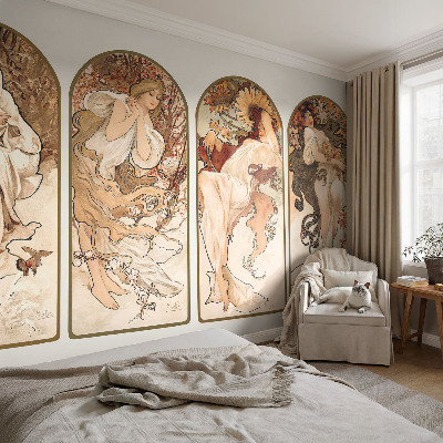 Peel and stick wall mural for bedroom featuring a close-up artistic depiction of a woman's pores