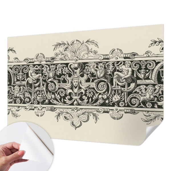 Peel and stick wall mural for kids' room with mythological motifs
