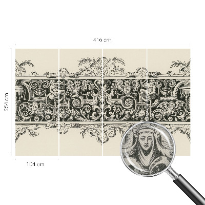 Peel and stick wall mural for kids' room with mythological motifs