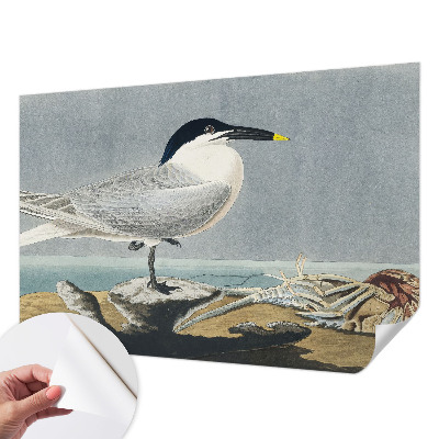 Stick-on wall mural with an ornithological design