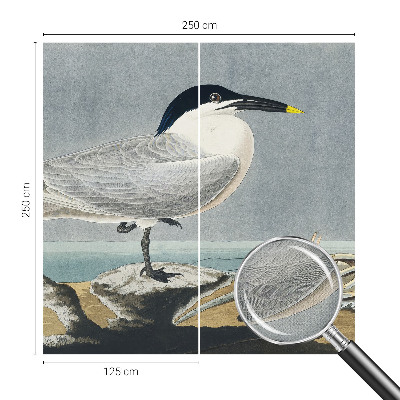 Stick-on wall mural with an ornithological design