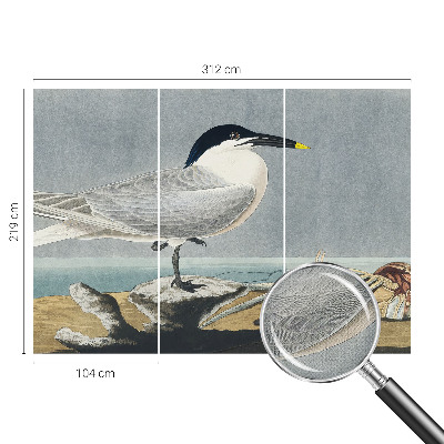 Stick-on wall mural with an ornithological design