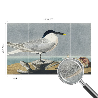 Stick-on wall mural with an ornithological design