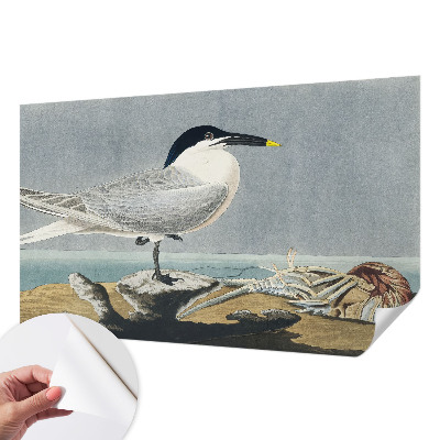 Stick-on wall mural with an ornithological design