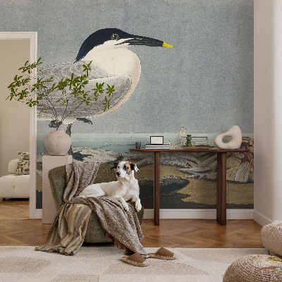 Stick-on wall mural with an ornithological design