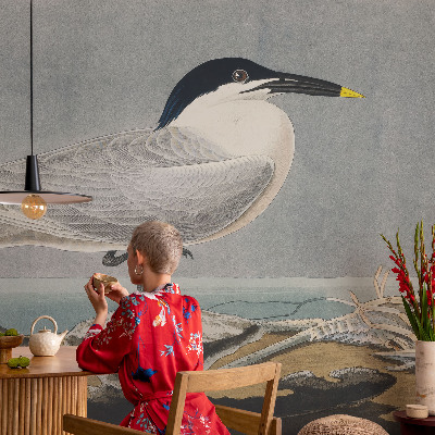 Stick-on wall mural with an ornithological design