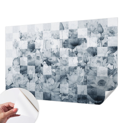 Baby room wall mural with a lotus flowers motif
