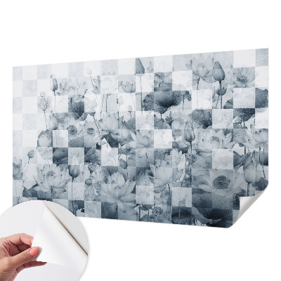 Baby room wall mural with a lotus flowers motif