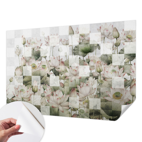 Peel and stick wall mural Lotus patterns