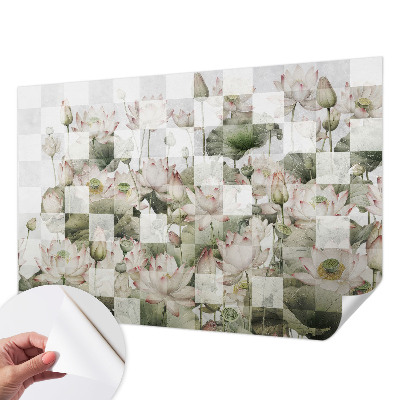 Peel and stick wall mural Lotus patterns