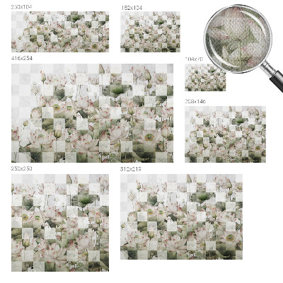 Peel and stick wall mural Lotus patterns