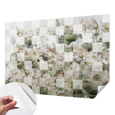 Peel and stick wall mural Lotus patterns