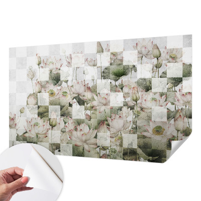 Peel and stick wall mural Lotus patterns