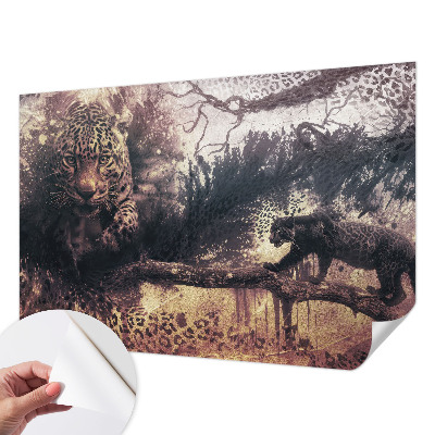Peel and stick wallpaper mural with a forest theme