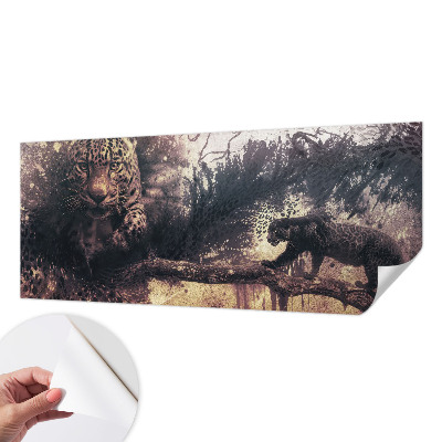Peel and stick wallpaper mural with a forest theme