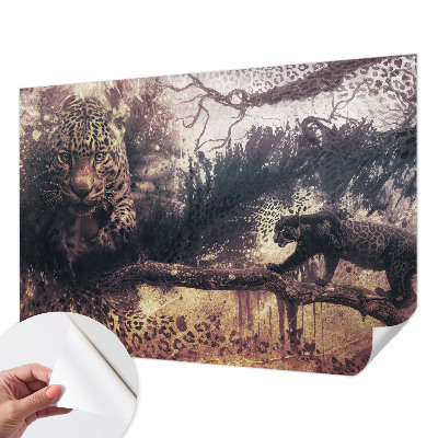 Peel and stick wallpaper mural with a forest theme