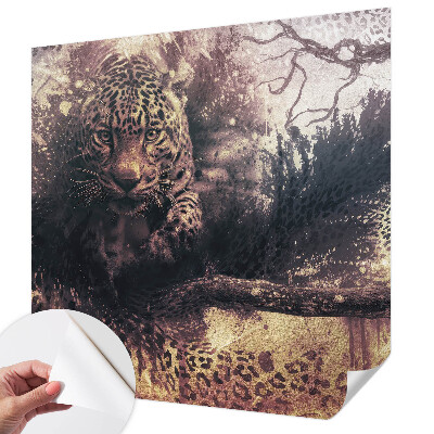 Peel and stick wallpaper mural with a forest theme