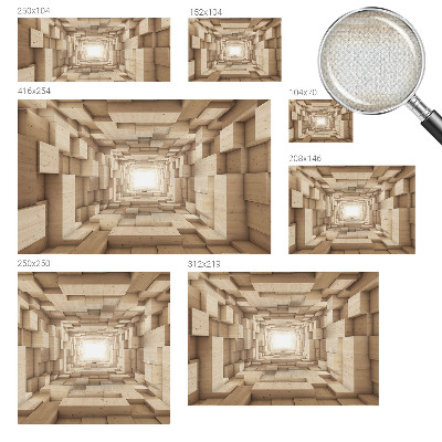 Self-adhesive photo wallpaper with a wooden tunnel motif