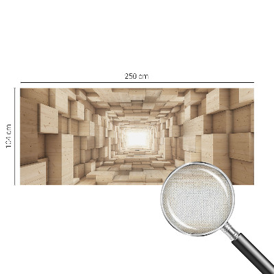 Self-adhesive photo wallpaper with a wooden tunnel motif