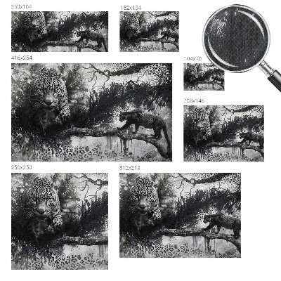 Self-adhesive wall mural with an abstract leopard design