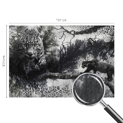 Self-adhesive wall mural with an abstract leopard design