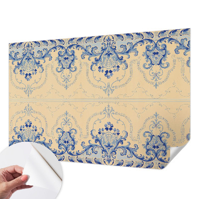 Stick-on wall mural Blue ornaments