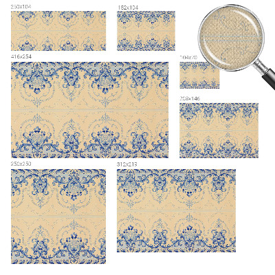 Stick-on wall mural Blue ornaments