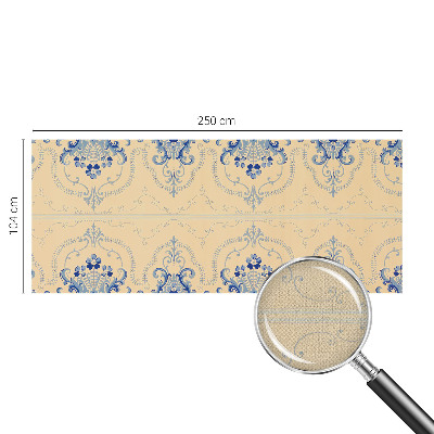 Stick-on wall mural with blue ornamental pattern