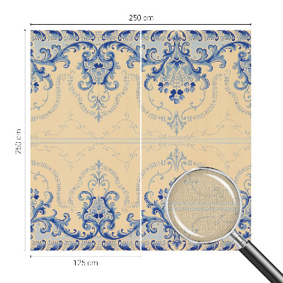 Stick-on wall mural Blue ornaments