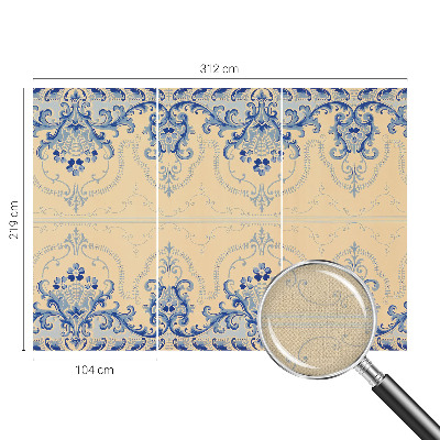 Stick-on wall mural Blue ornaments