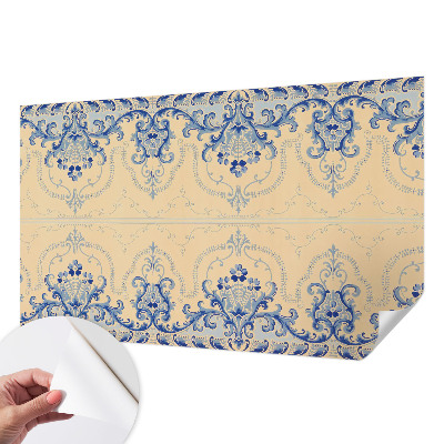 Stick-on wall mural Blue ornaments