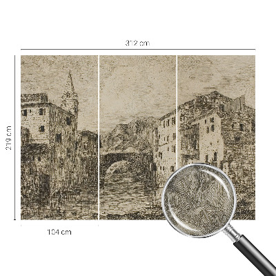 Removable wall mural wallpaper City panorama
