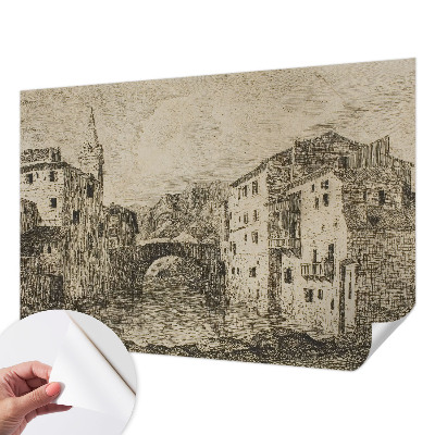 Removable wall mural wallpaper City panorama