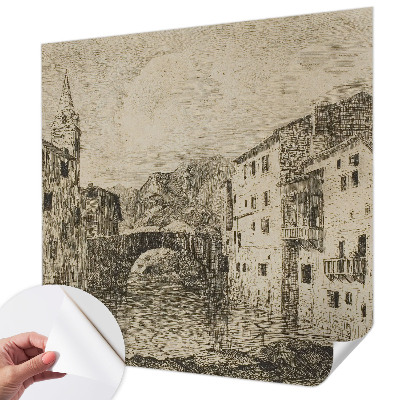Removable wall mural wallpaper City panorama