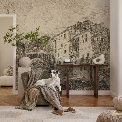 Removable wall mural wallpaper City panorama