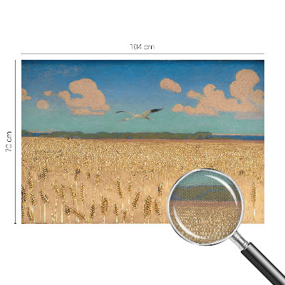 3D wall mural with a wheat field design