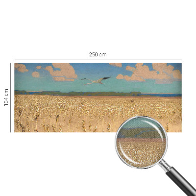 3D wall mural with a wheat field design