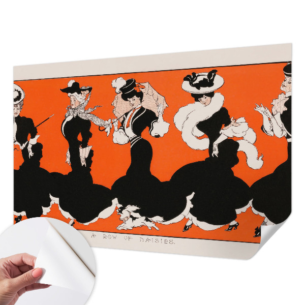 Peel and stick wall mural for bedroom featuring women's outfits