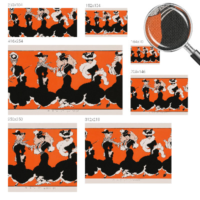 Peel and stick wall mural for bedroom featuring women's outfits